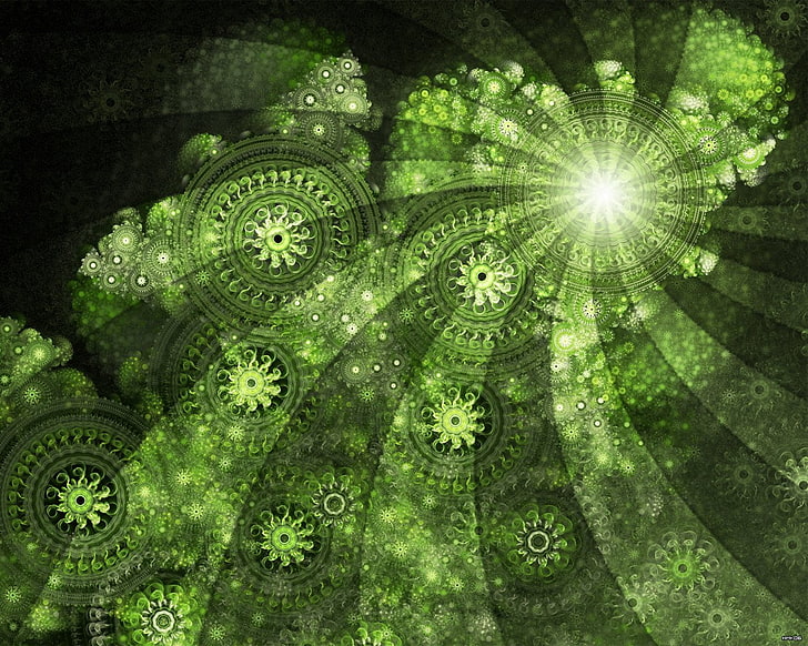 green spiral patterns digital wallpaper, Abstract, Green, Artistic, Colors, Light, Pattern, Shapes, Texture, HD wallpaper