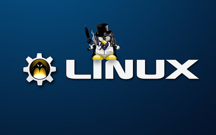 Linux, Tux, pingwiny, logo, Tapety HD