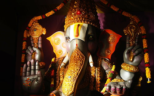 Lord Ganesha, Ganapati, Vinayaka, Hindu tanrısı, HD, 4k, HD masaüstü duvar kağıdı HD wallpaper