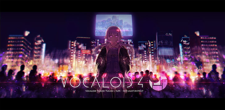 Anime, Anime Girls, Vocaloid, lange Haare, rosa Haare, rosa Augen, Stadt, HD-Hintergrundbild