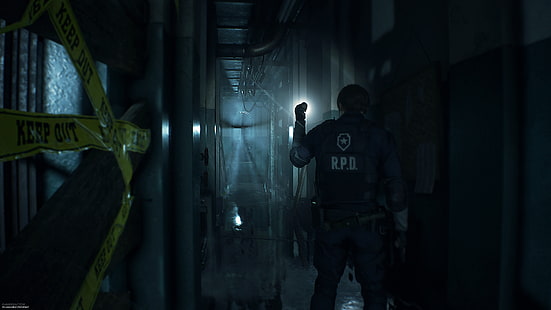 Resident Evil 2, video game, Claire Redfield, Leon Kennedy, Capcom, Racoon City, Resident Evil, Wallpaper HD HD wallpaper