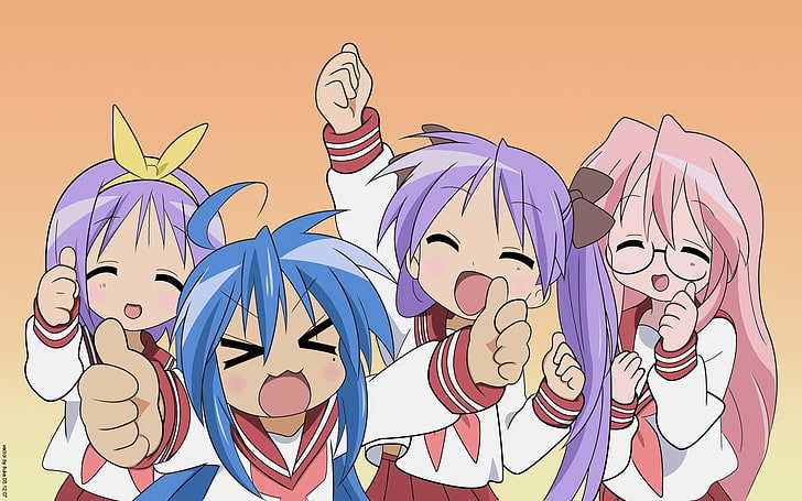 Anime garotas, Multidão, Emoção, Riso, Surpresa, HD papel de parede