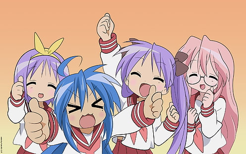 Anime Mädchen, Menschenmenge, Emotion, Lachen, Überraschung, HD-Hintergrundbild HD wallpaper