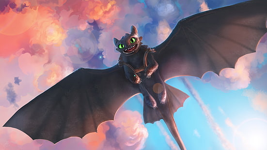 Toothless Night Fury Dragon 5K, Fury, Dragon, Night, Toothless, วอลล์เปเปอร์ HD HD wallpaper
