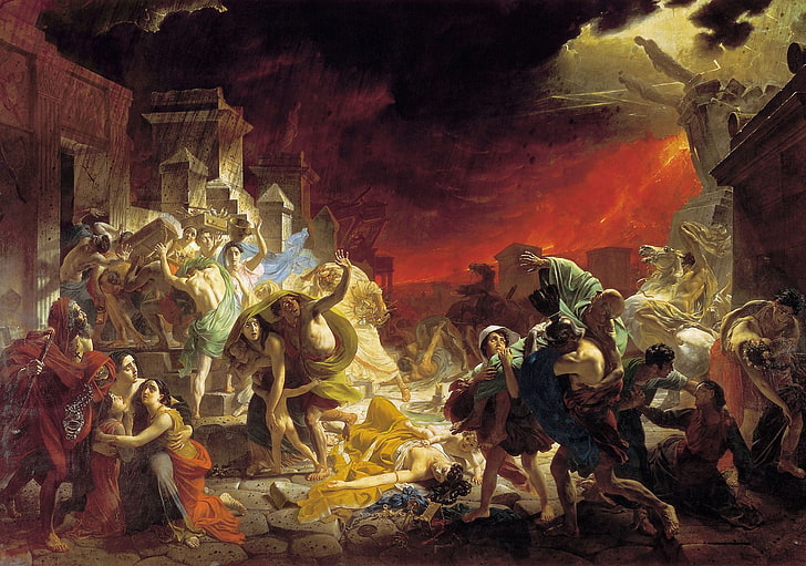 group of people wallpaper, picture, The last day of Pompeii, Karl Briullov, HD wallpaper