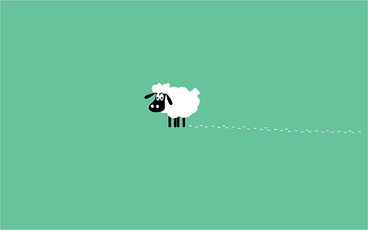 Little Stray Sheep, white and black sheep illustration, Cartoons, , green, cartoon, light, sheep, background, HD wallpaper