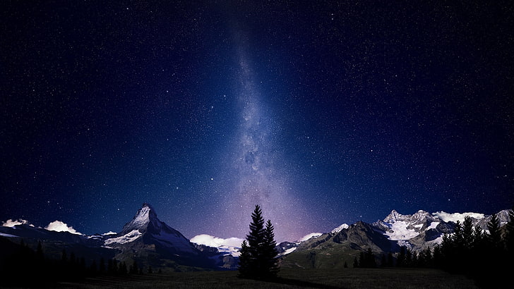 Млечный Путь, ночное небо, природа, HD обои