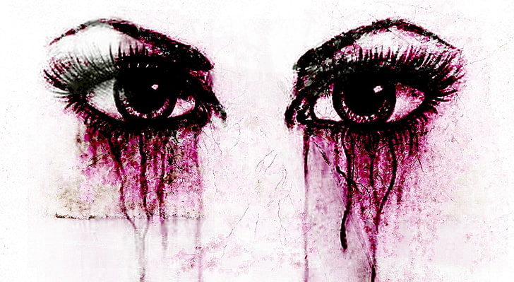 Crying Eyes, person with makeup illustration, Artistic, Graffiti, pink, cry, eyes, HD wallpaper