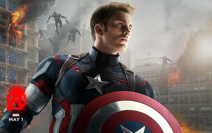 Avengers Age Of Ultron Captain America Marvel Poster Hd Desktop Wallpaper 2560 × 1600, HD тапет