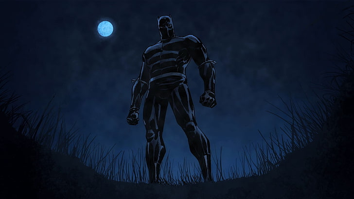 digitale Tapete der männlichen Figur, Marvel Cinematic Universe, schwarzer Panther, Konzeptkunst, HD-Hintergrundbild