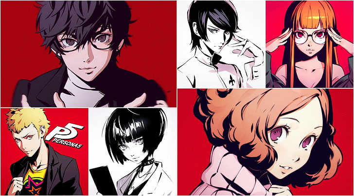 Persona, Persona 5, Akira Kurusu, Futaba Sakura, Haru Okumura, Ryuji Sakamoto, Yusuke Kitagawa, Fond d'écran HD