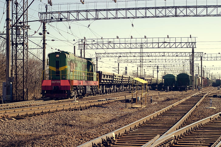 Железопътна линия, Русия, Влак, HD тапет