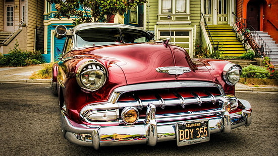 chevrolet, car, vintage car, antique car, chevy, vehicle, classic car, street, HD wallpaper HD wallpaper