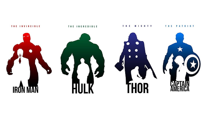 Iron Man, Hulk, Thor และ Captain America, การ์ตูน, Hulk, Iron Man, Captain America, Thor, วอลล์เปเปอร์ HD