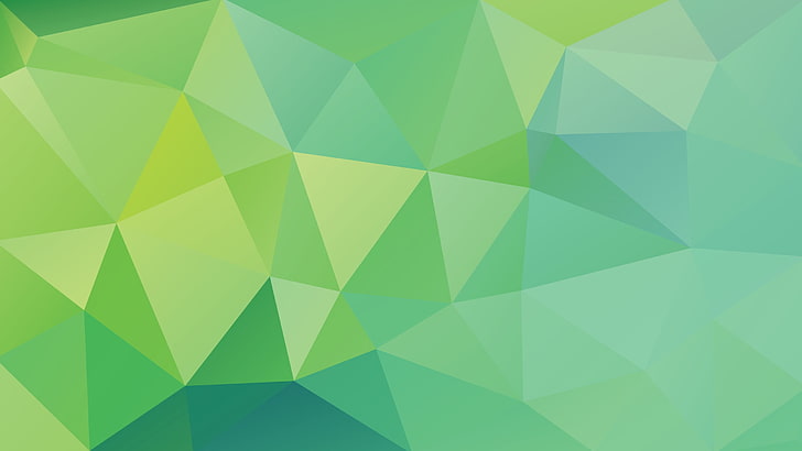 grüne und aquamarine digitale Tapete, Muster, niedriges Poly, HD-Hintergrundbild