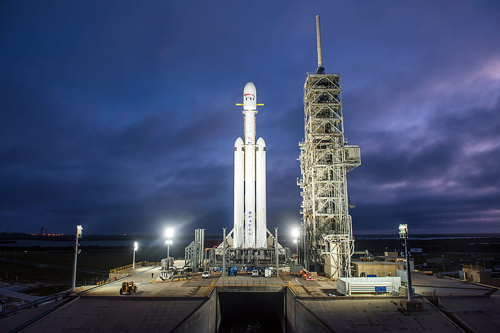 Falcon Heavy, photography, rocket, SpaceX, HD wallpaper
