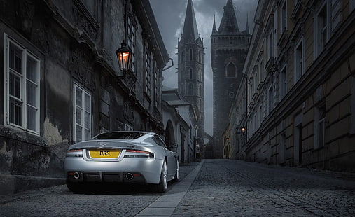 Aston Martin DBS, gümüş Aston Martin coupe, Arabalar, Aston Martin, aston martin dbs, HD masaüstü duvar kağıdı HD wallpaper