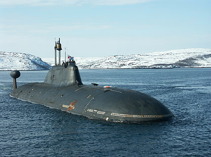подводная лодка, акула, атомная подводная лодка v-класса, военный, транспорт, HD обои HD wallpaper