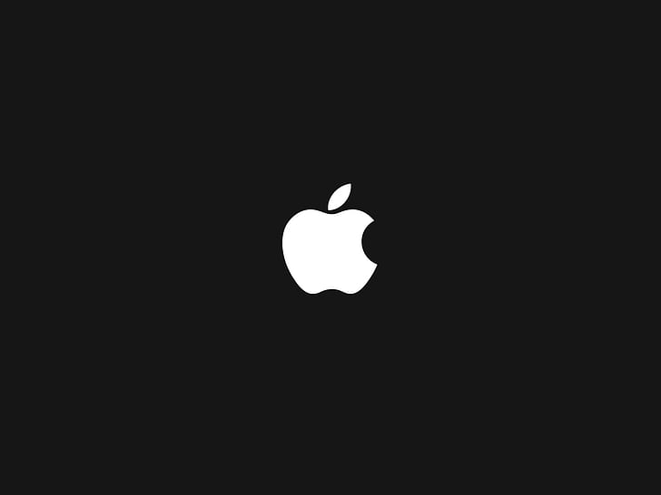 Простой логотип Apple, фон, логотип бренда Apple, логотип, яблоко, фон, простой, бренд и логотип, HD обои