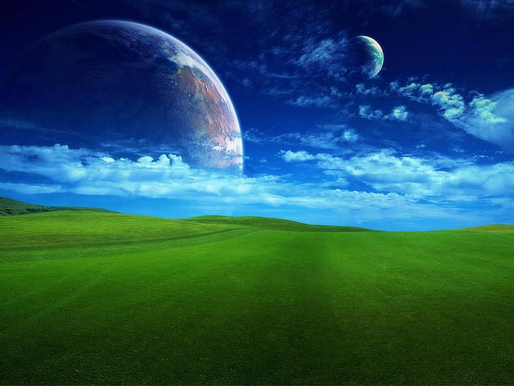 Planet, Windows XP, digitale Kunst, Himmel, HD-Hintergrundbild