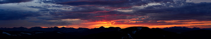 ภาพเงาของภูเขาภูเขาพลบค่ำธรรมชาติ, วอลล์เปเปอร์ HD