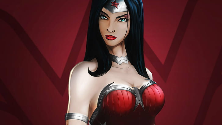 Wonder Woman DC Brunette HD, cartoon/comic, woman, brunette, dc, wonder, HD wallpaper