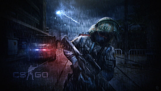 Counter Strike глобальное наступление, CS: Go, молнии, солдат, игры, HD обои HD wallpaper