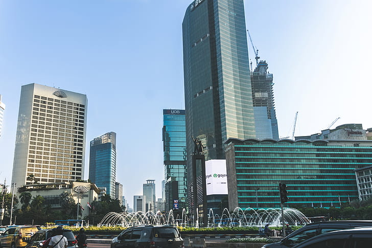 Jakarta, Indonésie, ville, architecture, ligne d'horizon, bâtiment, Fond d'écran HD