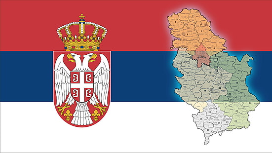 Sırbistan, bayrak, harita, HD masaüstü duvar kağıdı HD wallpaper