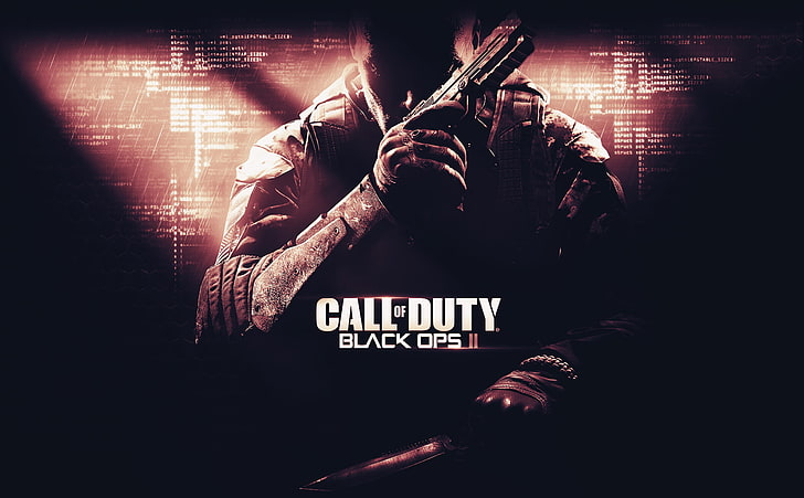 Call of Duty Black Ops II poster, gun, knife, Call of Duty, CoD, Activision, Treyarch, Black Ops 2, HD wallpaper