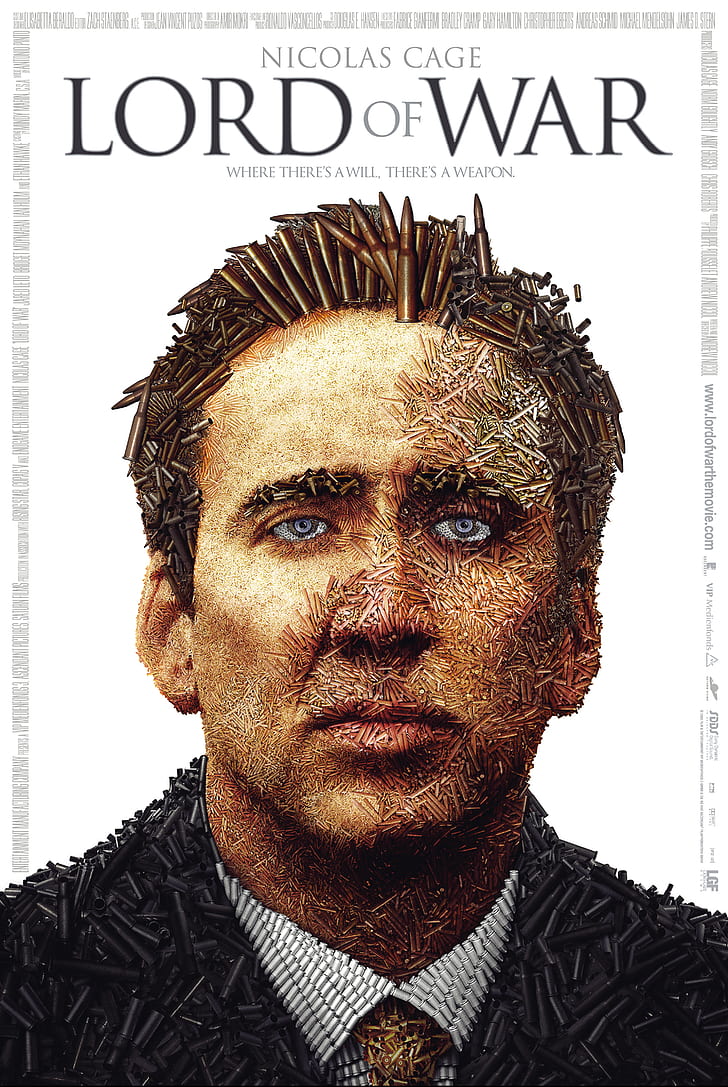 ammunition, digital art, Film Posters, Lord of War, Nicolas Cage, White Background, HD wallpaper