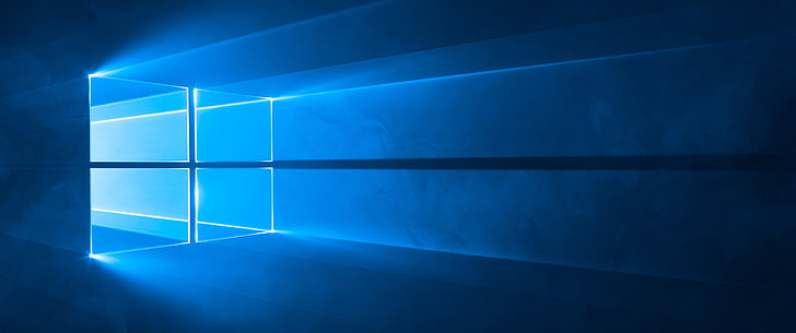 نوافذ 10 ، شعار ، أزرق ، لامع ، تكنولوجيا، خلفية HD