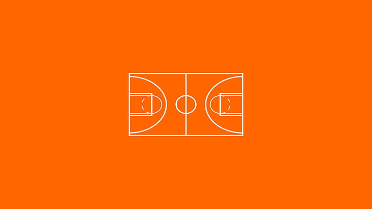 مخطط ملعب كرة السلة وكرة السلة، خلفية HD