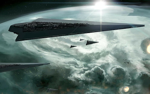 science fiction, Star Wars, space, Star Destroyer, HD wallpaper HD wallpaper