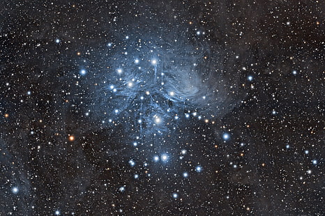 rymden, Plejaderna, M45, stjärnkluster, i stjärnbilden Oxen, HD tapet HD wallpaper