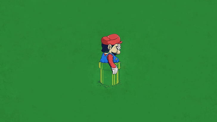 Fat Mario, Mario in Rohr Tapete stecken, lustig, 1920x1080, Mario, HD-Hintergrundbild