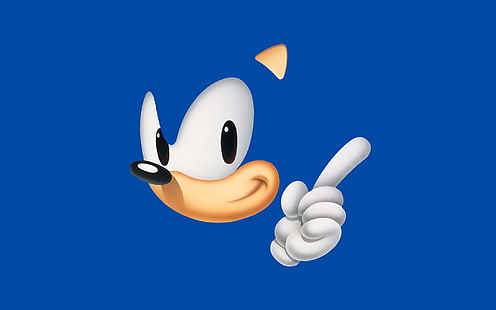 Sonic the Hedgehog илюстрация, Sonic the Hedgehog, минимализъм, видео игри, син, HD тапет HD wallpaper