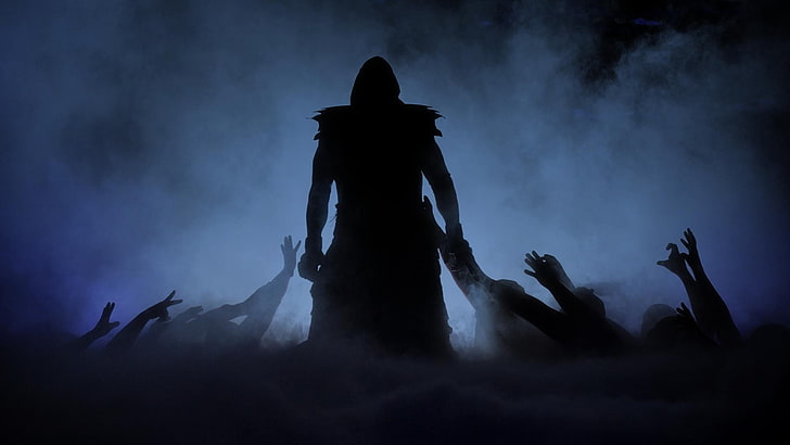 silhouette of man and zombies wallpaper, WWE, wrestling, HD wallpaper