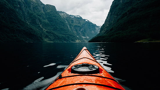Canoe, Scandinavia, Europe, 5K, HD wallpaper HD wallpaper