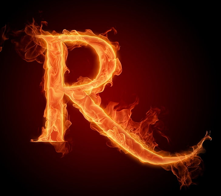 red and yellow plastic toy, fire, letter, HD wallpaper