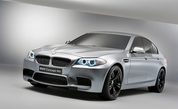 BMW M5 Concept, silver BMW concept M5 sedan, Cars, BMW, Concept, HD wallpaper