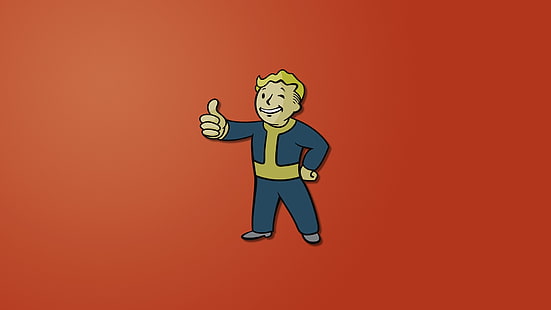 Vault Boy Иллюстрация, Fallout, Vault-Boy, Fallout 3, минимализм, HD обои HD wallpaper