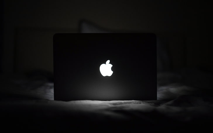 Apple, logo, dark, bw, life, night, black, HD wallpaper | Wallpaperbetter