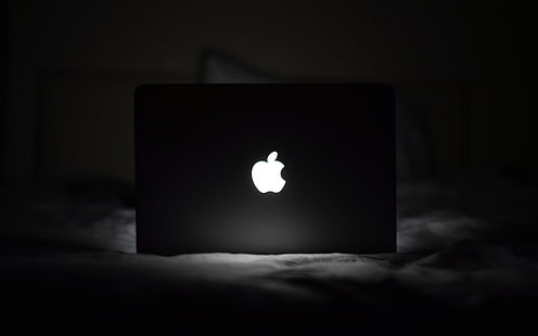 사과, 로고, 어둠, bw, 인생, 밤, 검정, HD 배경 화면 HD wallpaper