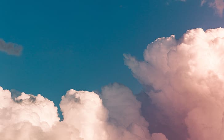 nubes, naturaleza, rosa, cielo, azul, Fondo de pantalla HD