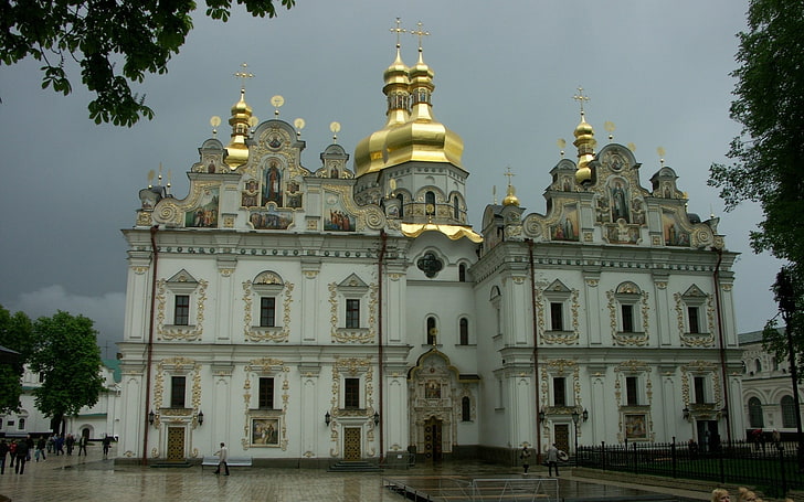 Kijów, Ukraina, Ławra, stary budynek, Tapety HD
