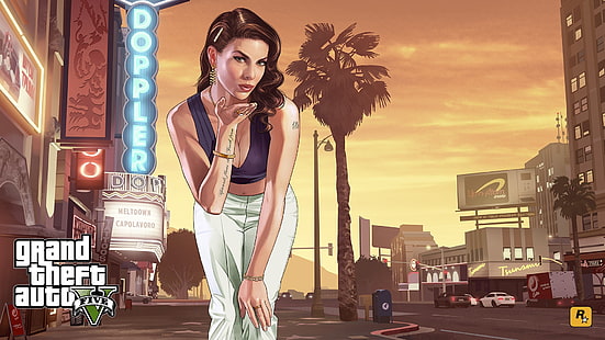 Grand Theft Auto V цифровые обои, Starlet, Grand Theft Auto, Grand Theft Auto V, видеоигры, HD обои HD wallpaper