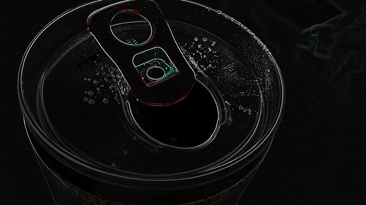 black and gray car steering wheel, can, Pepsi, Coca-Cola, black, HD wallpaper