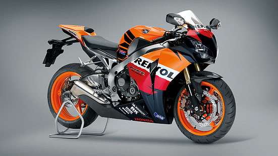Honda Repsol HD, laranja e preto honda cbr, motos, honda, motos, motos e motos, repsol, HD papel de parede HD wallpaper
