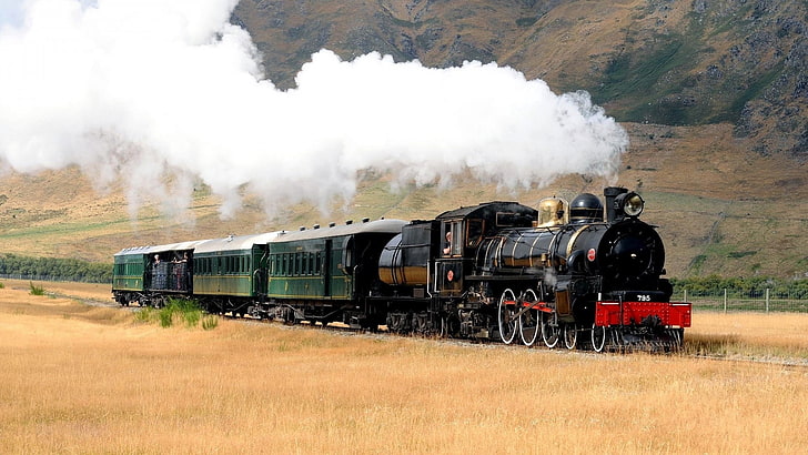 train, steam locomotive, smoke, HD wallpaper